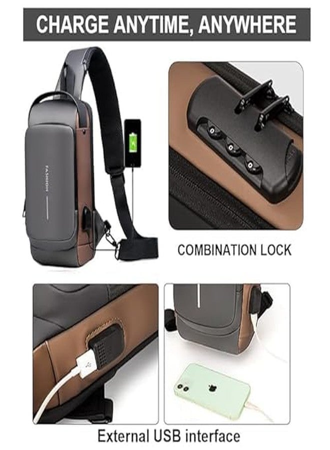 Nirvik Black Solid Sling Bag for Men & Women | Anti-Theft Crossbody Backpack with USB Charging Port, Waterproof Casual Shoulder & Messenger Bag for Everyday Use - Image 4